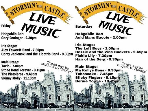 Stormin' The Castle 2016 Full Line-Up (poster by steve cockburn 'cosy')